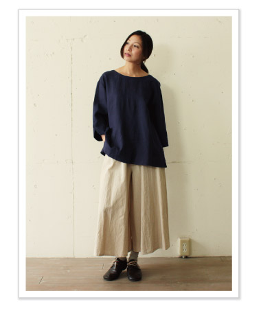nofl リネンコットンワイドパンツ コーディネイト03