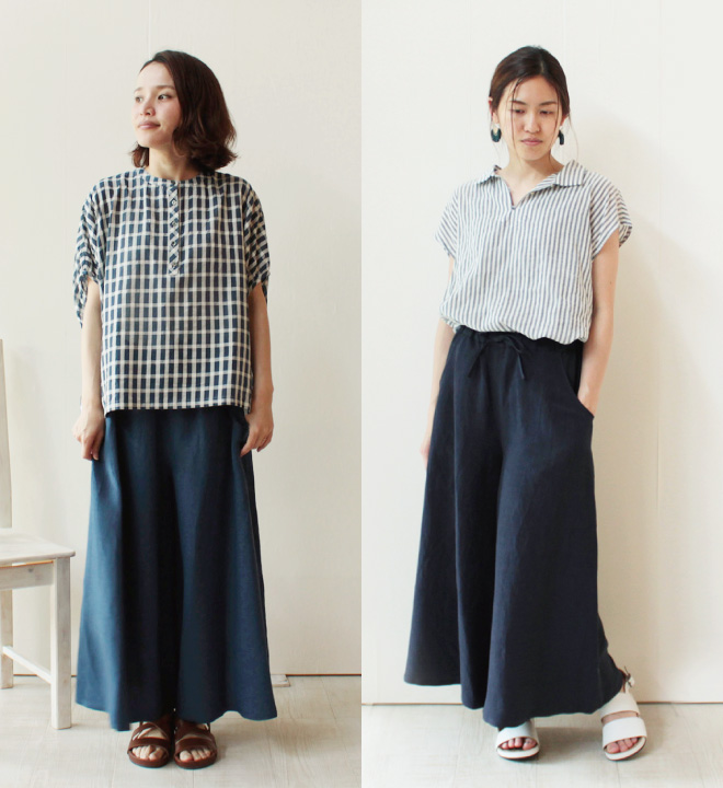 nofl リネンビスコースワイドパンツ