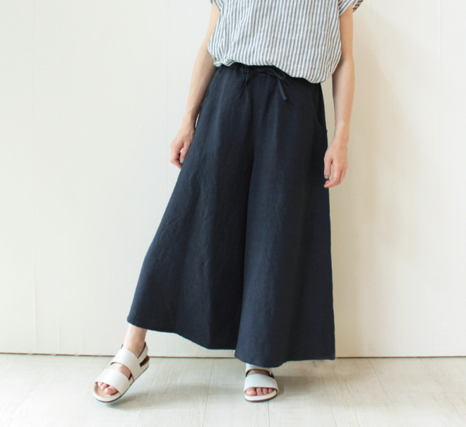 nofl リネンビスコースワイドパンツ