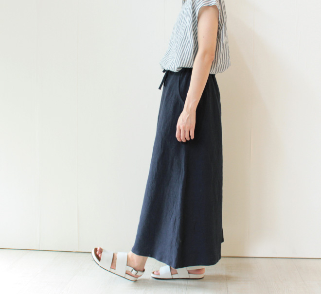 nofl リネンビスコースワイドパンツ