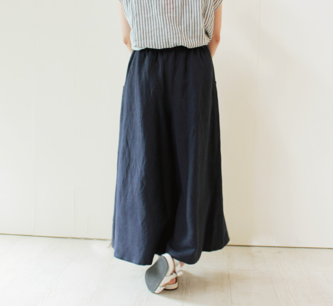 nofl リネンビスコースワイドパンツ