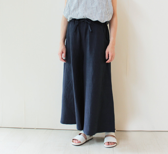 nofl リネンビスコースワイドパンツ