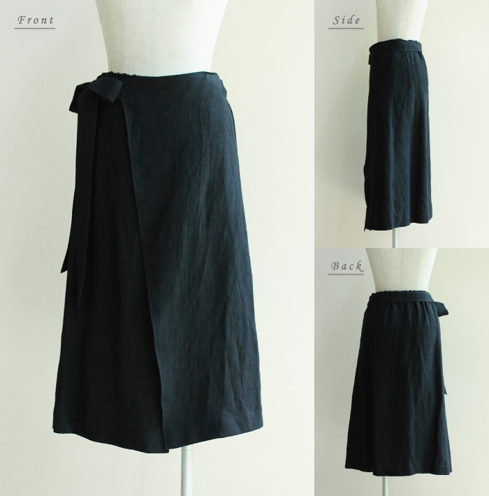 doux bleu ビスコースリネンラップ
スカート
