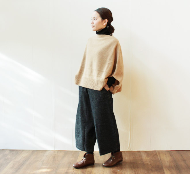 NARU Wフェイスパンツ ネイビー着用