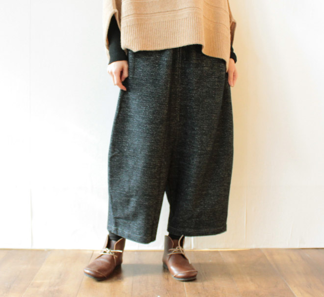 NARU Wフェイスパンツ ネイビー着用全身
