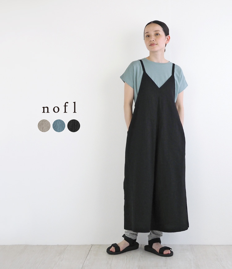 nofl】ビワ炊き綿麻キャミソールワンピース 644208750 ナチュラル服通販サイト nofl